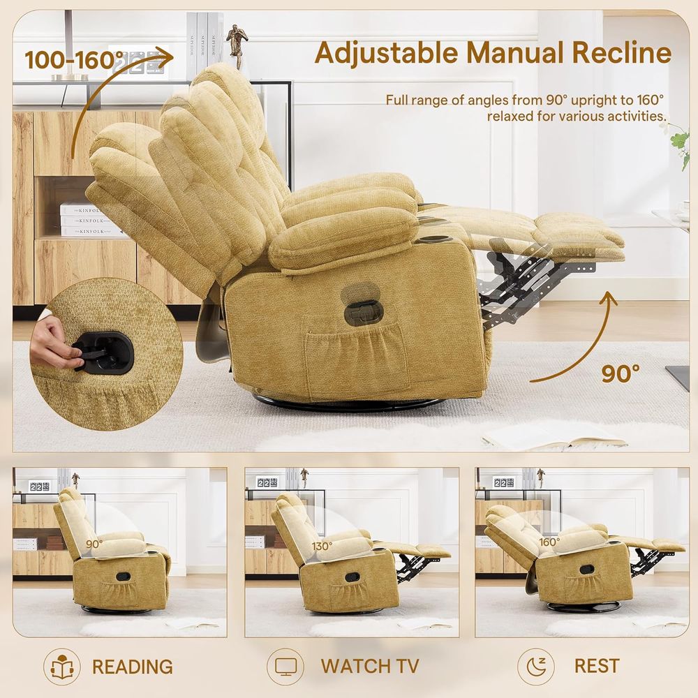 360° Swivel Rocker Recliner Ch - Rocking Chair Nursery avaliação e preço