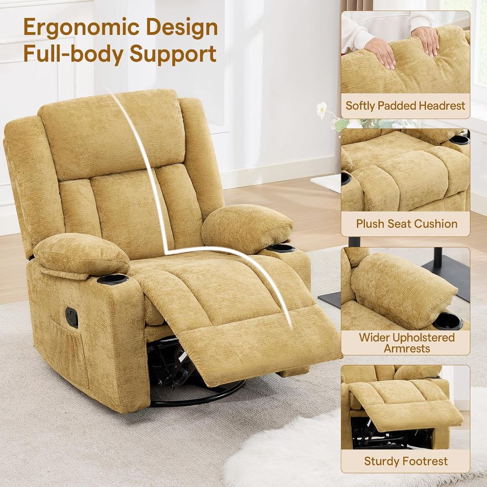 360° Swivel Rocker Recliner Ch - Rocking Chair Nursery avaliação e preço