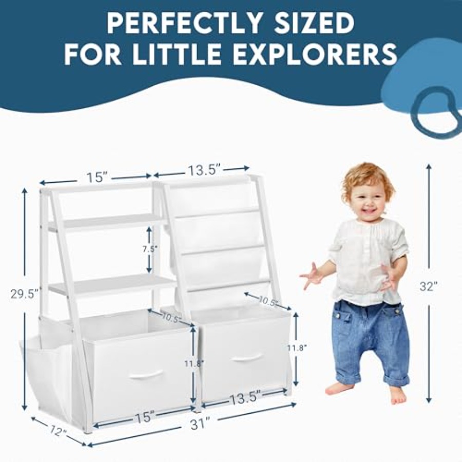 Bookshelf and Toy Storage Book - Baby Nursery Shelf avaliação e preço