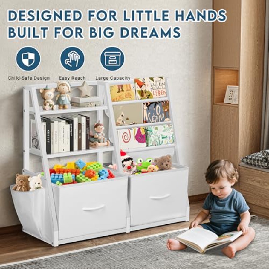 Bookshelf and Toy Storage Book - Baby Nursery Shelf avaliação e preço
