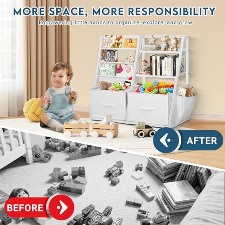 Bookshelf and Toy Storage Book - Baby Nursery Shelf avaliação e preço