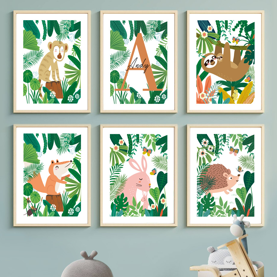 Jungle Safari Nursery Wall Art - Baby Nursery Gender Neutral avaliação e preço