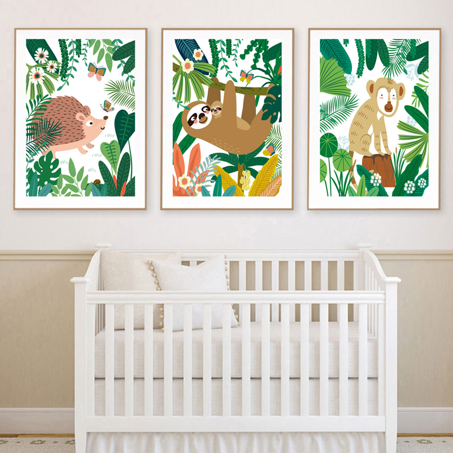 Jungle Safari Nursery Wall Art - Baby Nursery Gender Neutral avaliação e preço
