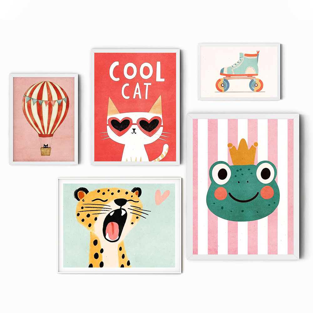 Funny Animals Tiger Lion Frog  - Baby Nursery Animal Pictures avaliação e preço