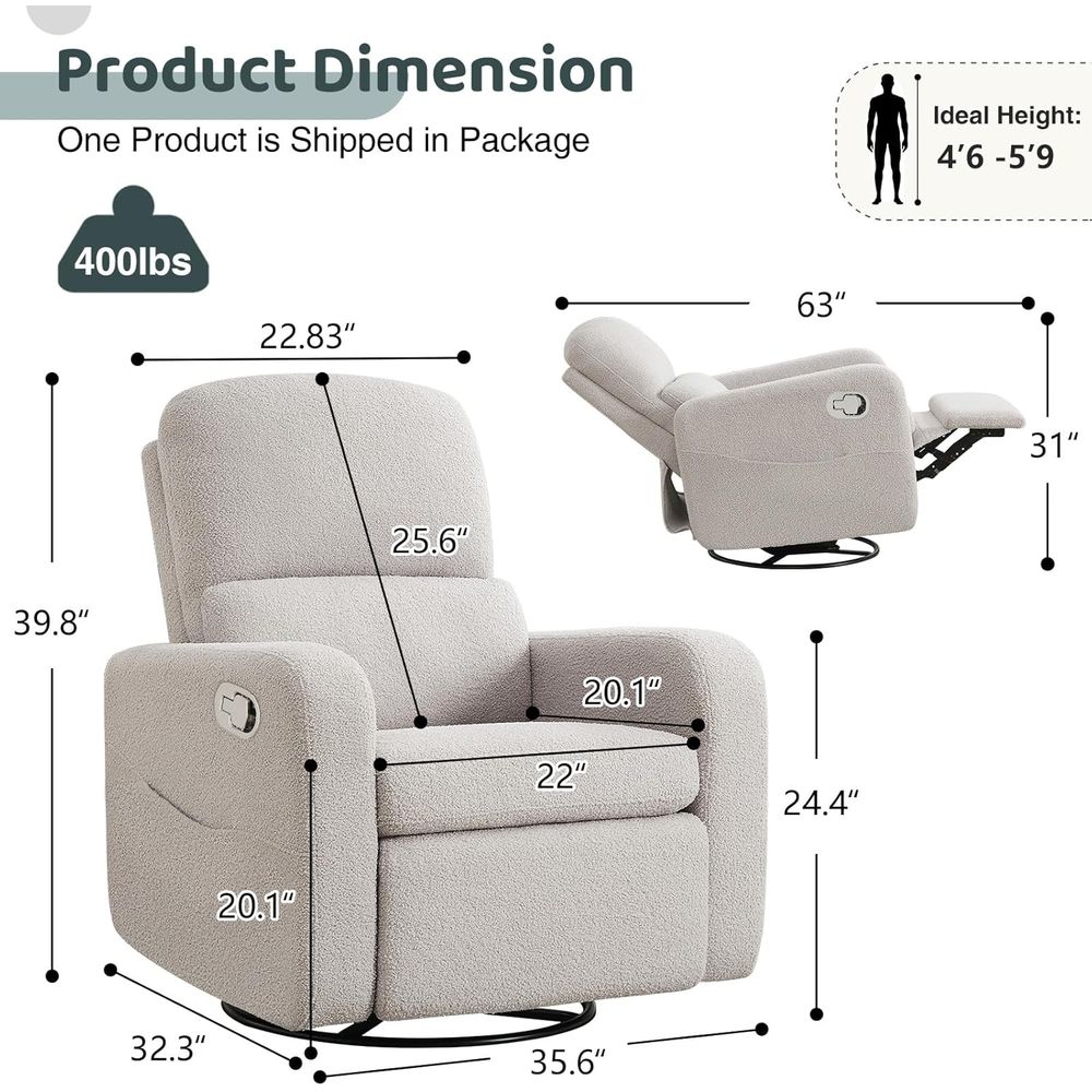 Oversized Manual Nursery Glide - Rocking Chair Nursery avaliação e preço