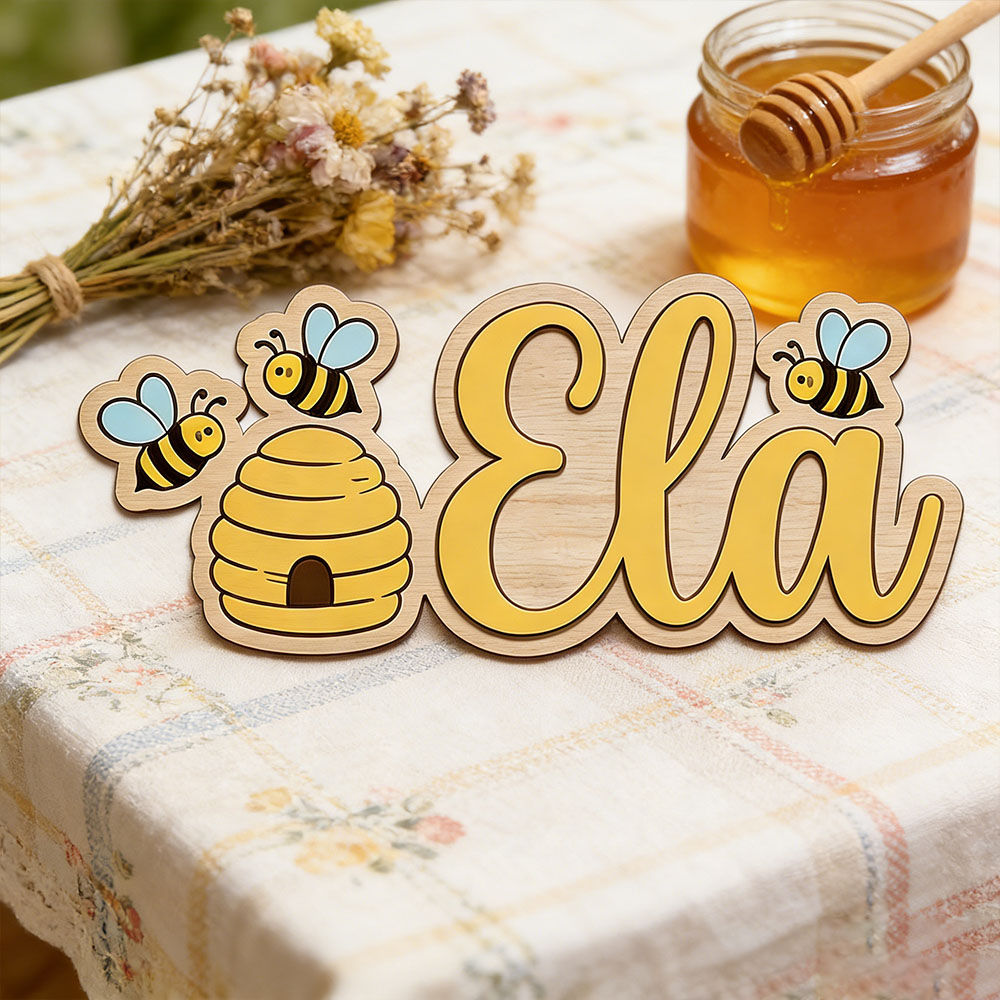 Personalized Cute Bee Hive Nam - Baby Nursery Decor Girl avaliação e preço