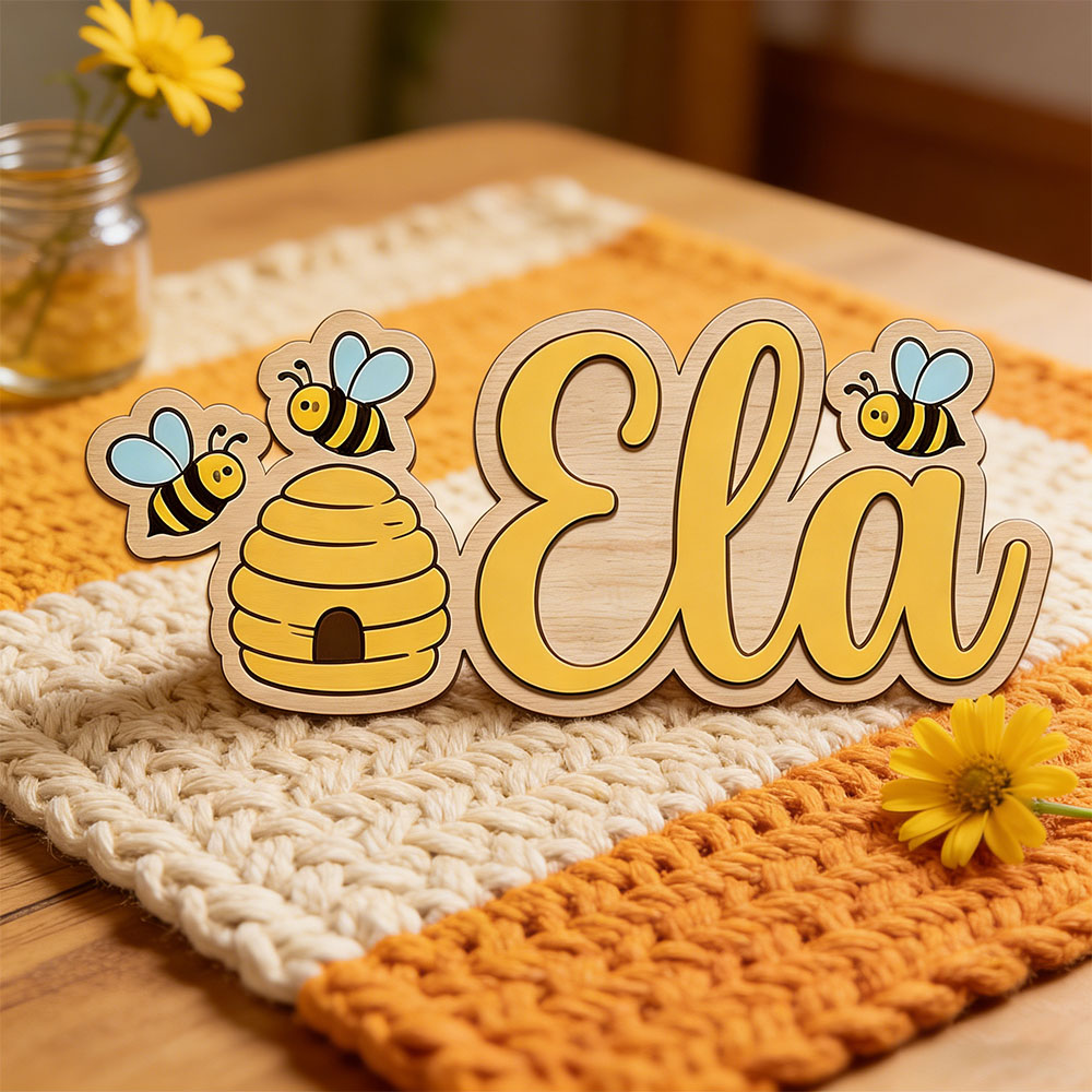 Personalized Cute Bee Hive Nam - Baby Nursery Decor Girl avaliação e preço