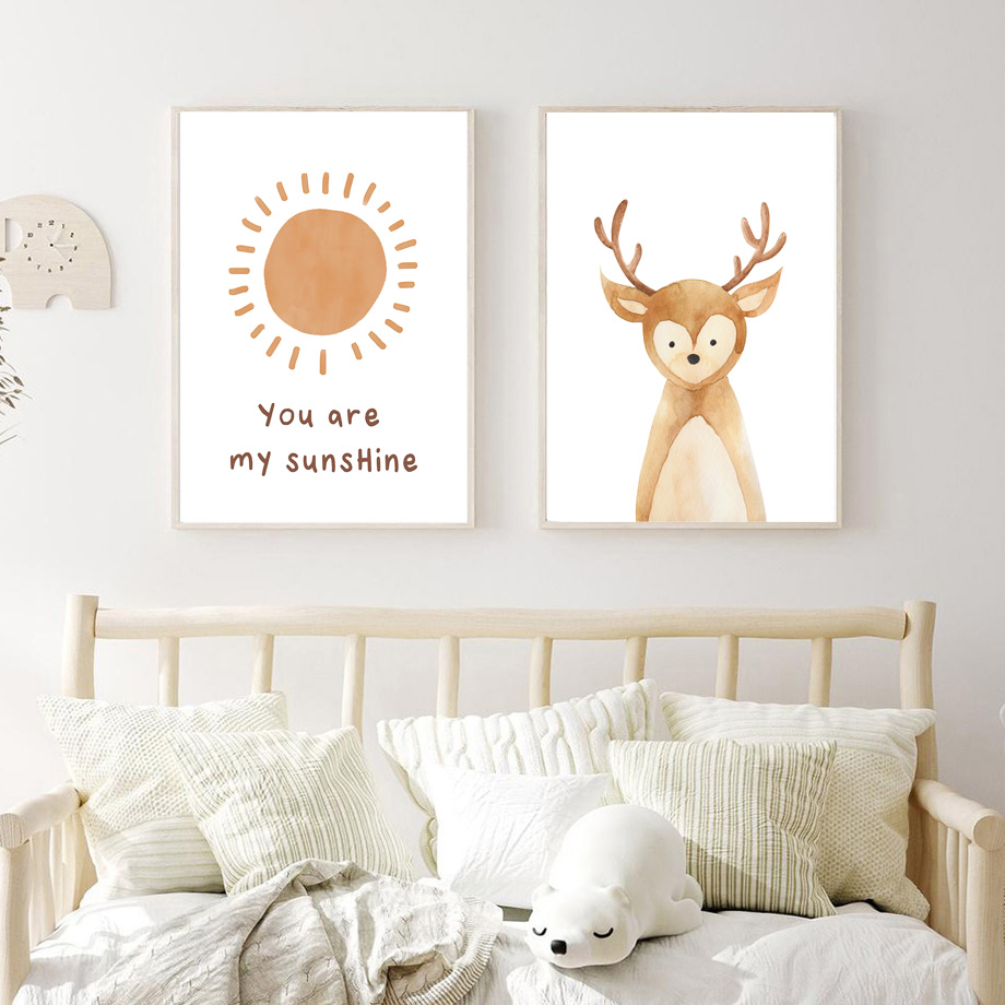 Boho Woodland Nursery Wall Art - Baby Nursery Gender Neutral avaliação e preço