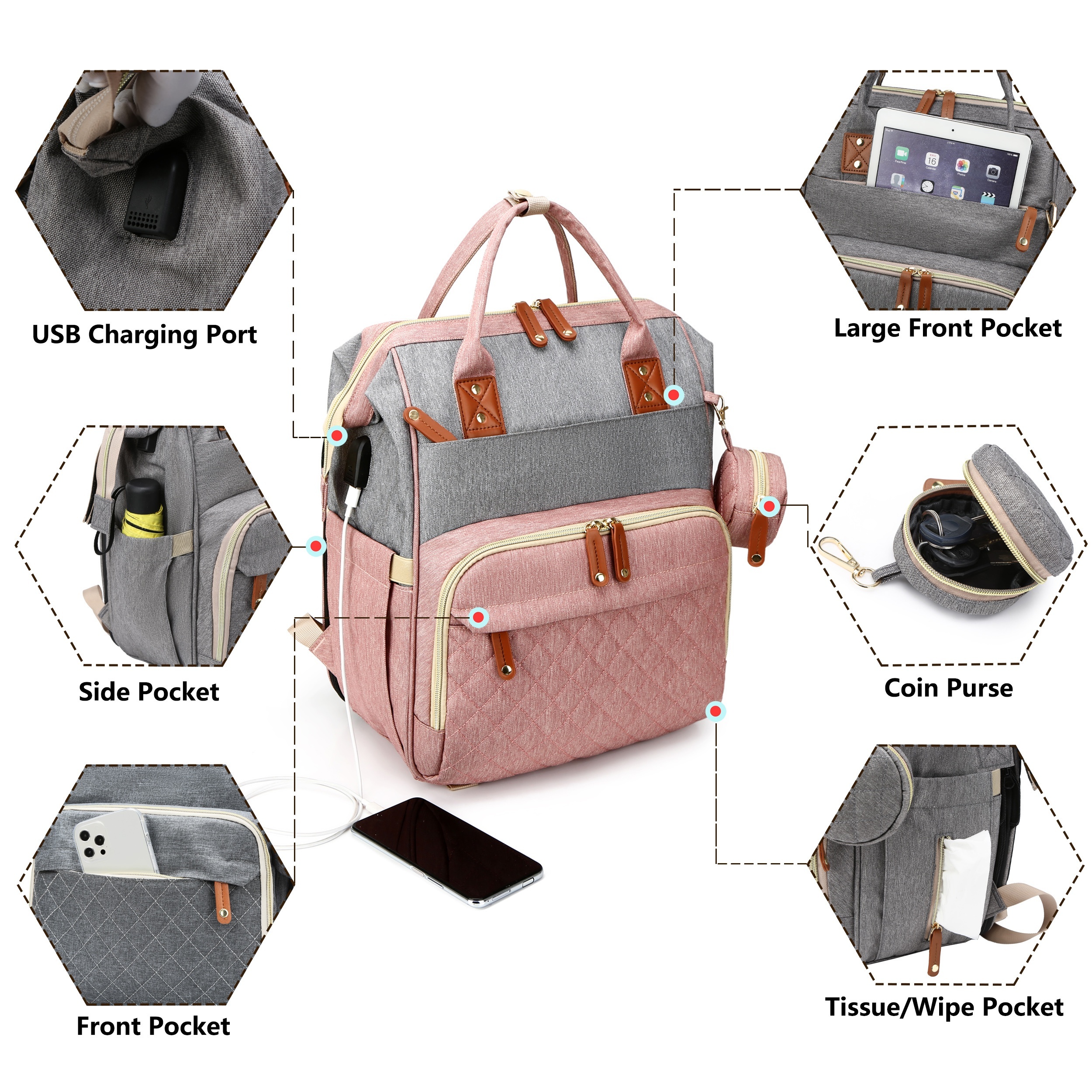 Baby Diaper Bag Backpack, Baby - Baby Nursery Backpack avaliação e preço
