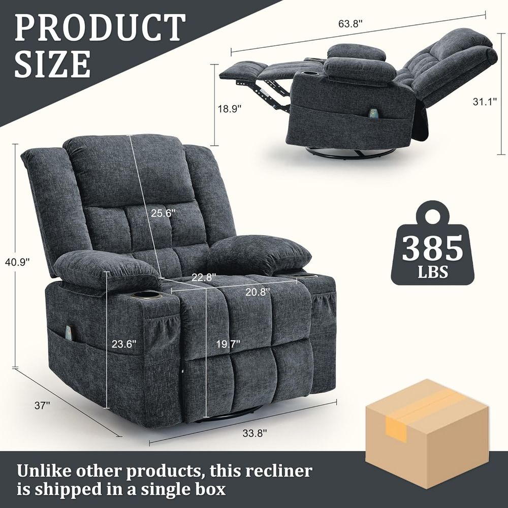 Swivel Rocker Recliner for Adu - Rocking Chair Nursery avaliação e preço