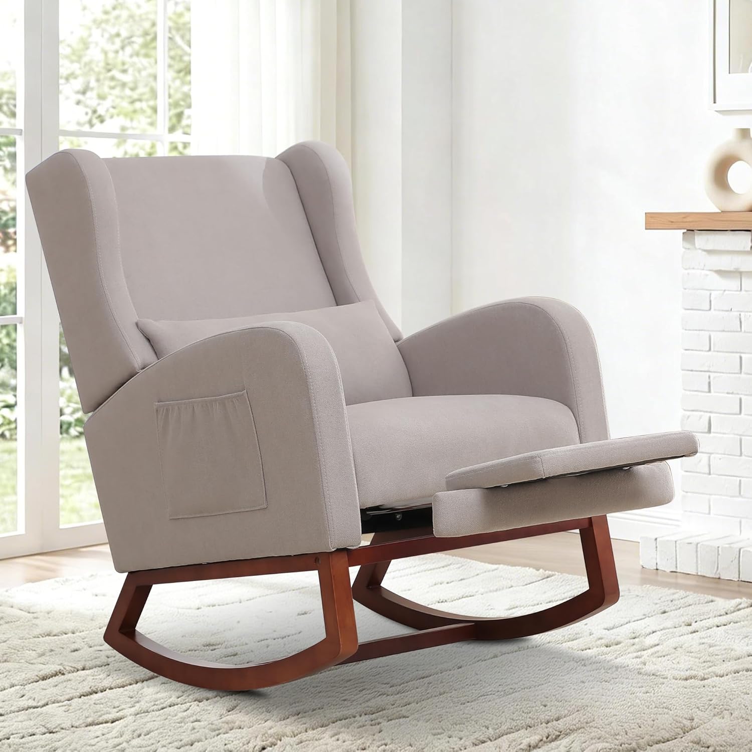 Nursery Rocking Chair，Rocking  - Rocking Chair Nursery avaliação e preço