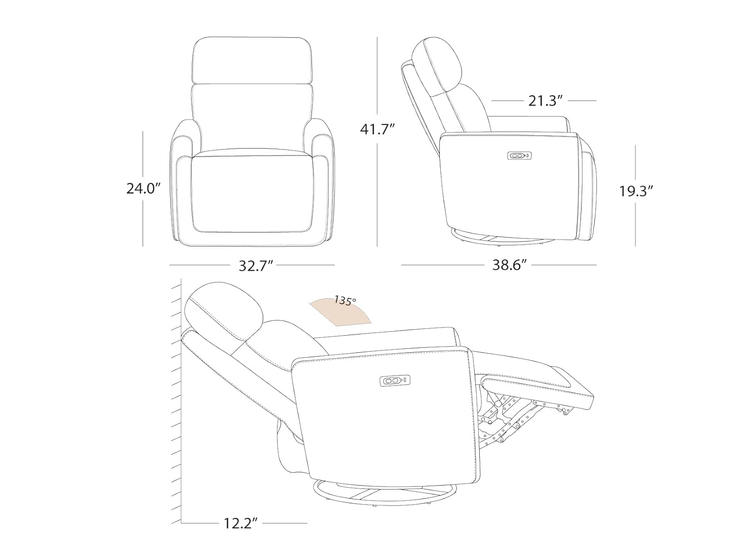 Power Recliner Swivel Glider N - Rocking Chair Nursery avaliação e preço
