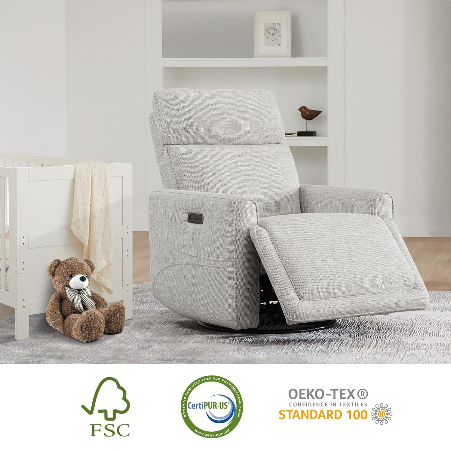 Power Recliner Swivel Glider N - Rocking Chair Nursery avaliação e preço