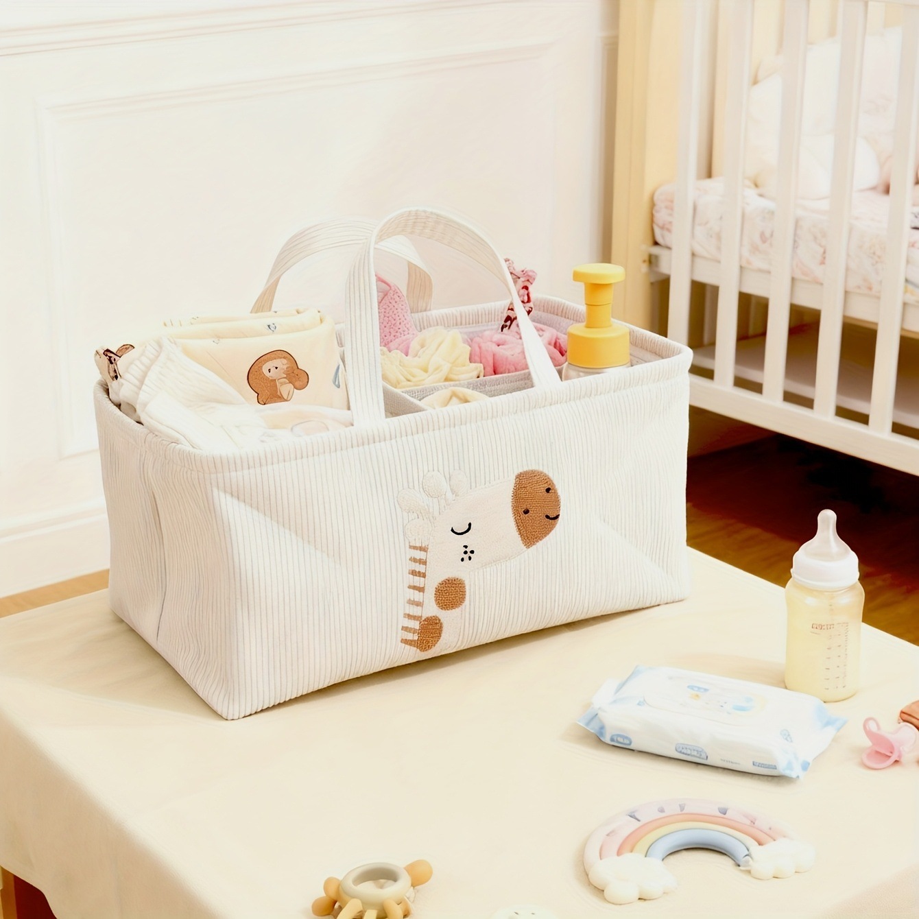 Cute Lion Diaper Caddy Foldabl - Baby Nursery Organization Ideas avaliação e preço