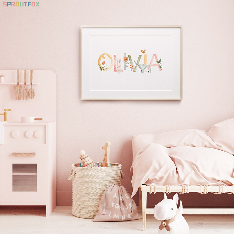 Nursery Canvas Painting Name C - Baby Nursery Animal Pictures avaliação e preço