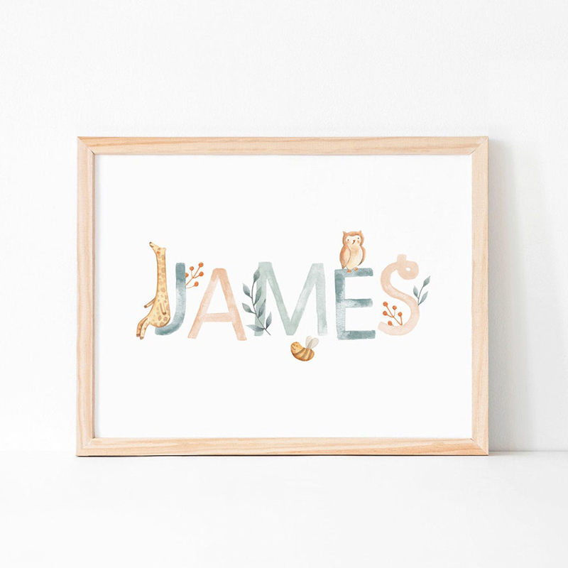 Nursery Canvas Painting Name C - Baby Nursery Animal Pictures avaliação e preço