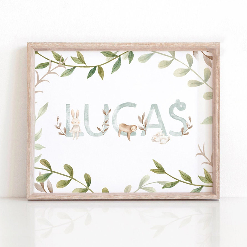 Nursery Canvas Painting Name C - Baby Nursery Animal Pictures avaliação e preço