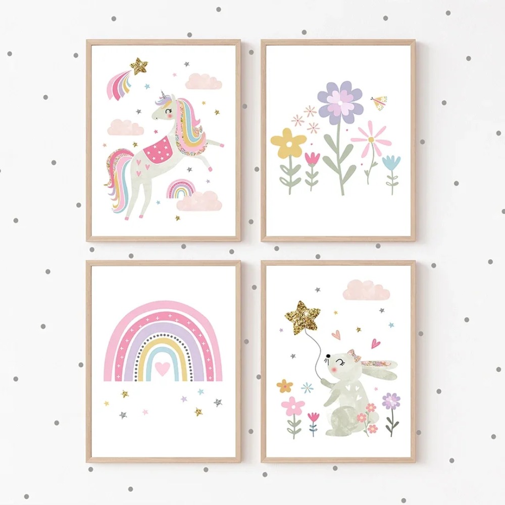 Pink Unicorn Rabbit Rainbow Cl - Baby Nursery Ornaments avaliação e preço