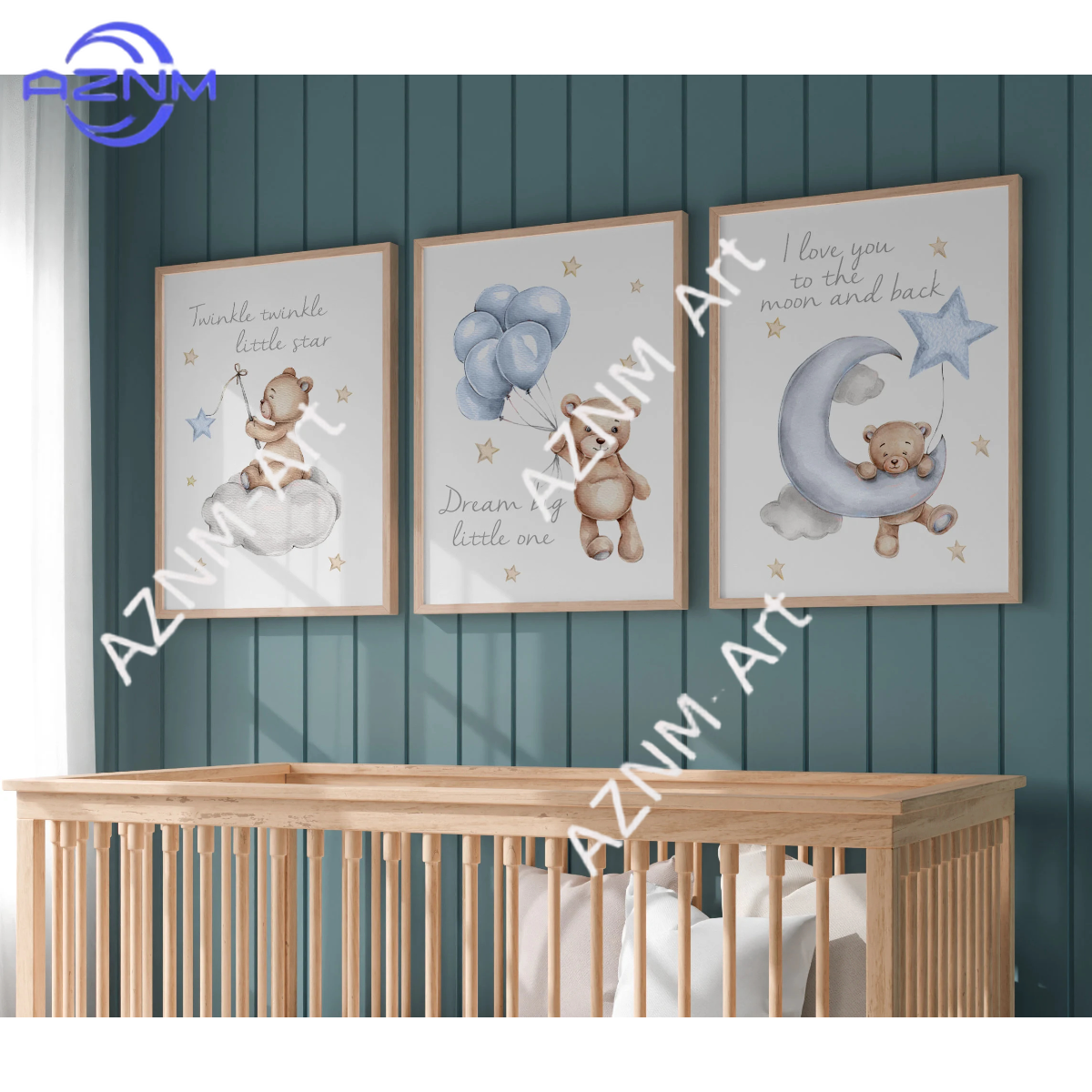 1/3Pcs set of 3 nursery prints - Baby Nursery Gender Neutral avaliação e preço