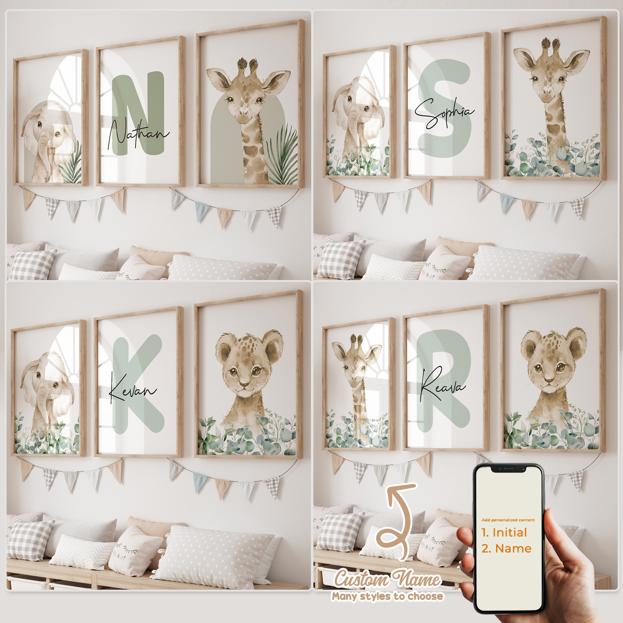 3pcs Personalized Custom Name  - Baby Nursery Decor Girl avaliação e preço