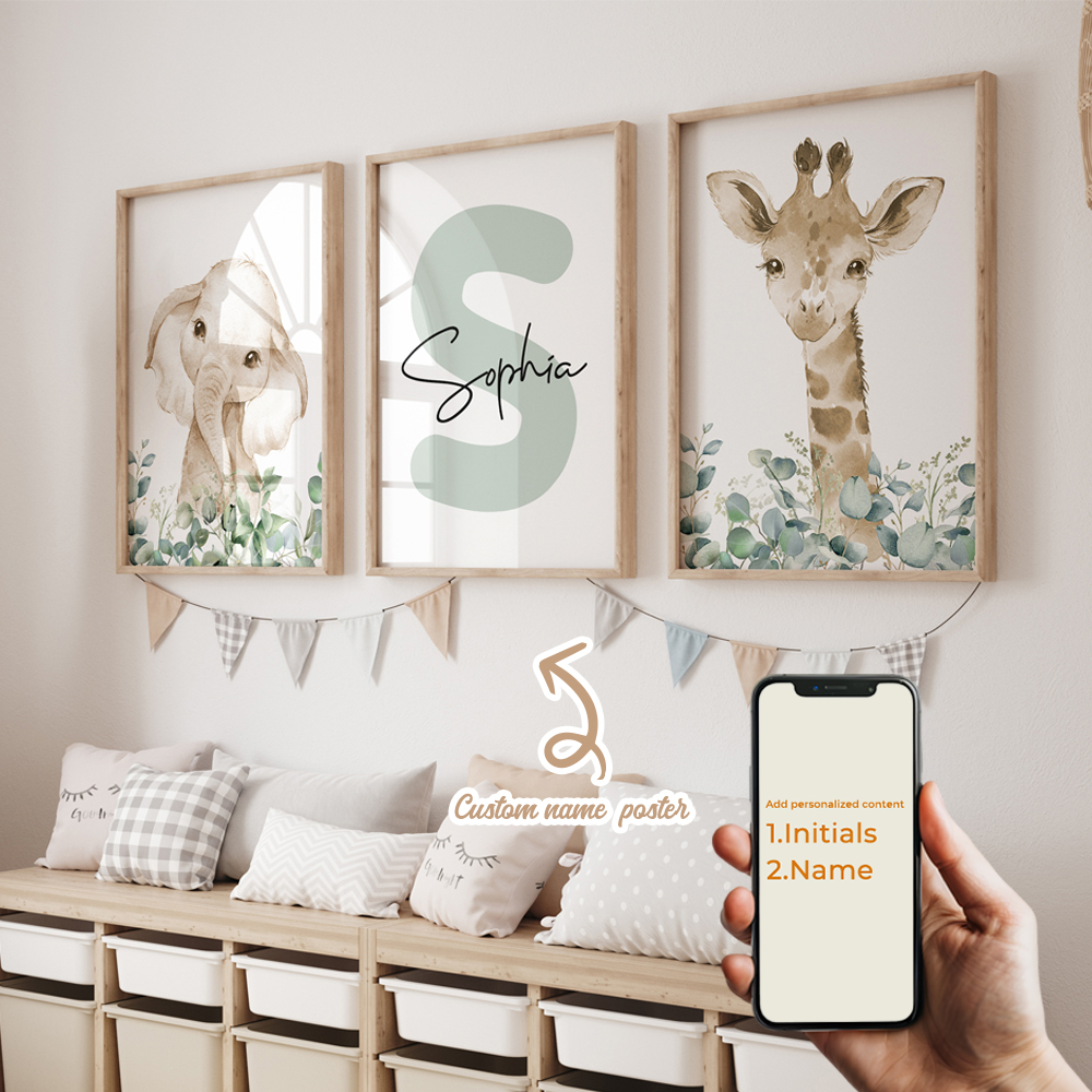 3pcs Personalized Custom Name  - Baby Nursery Decor Girl avaliação e preço