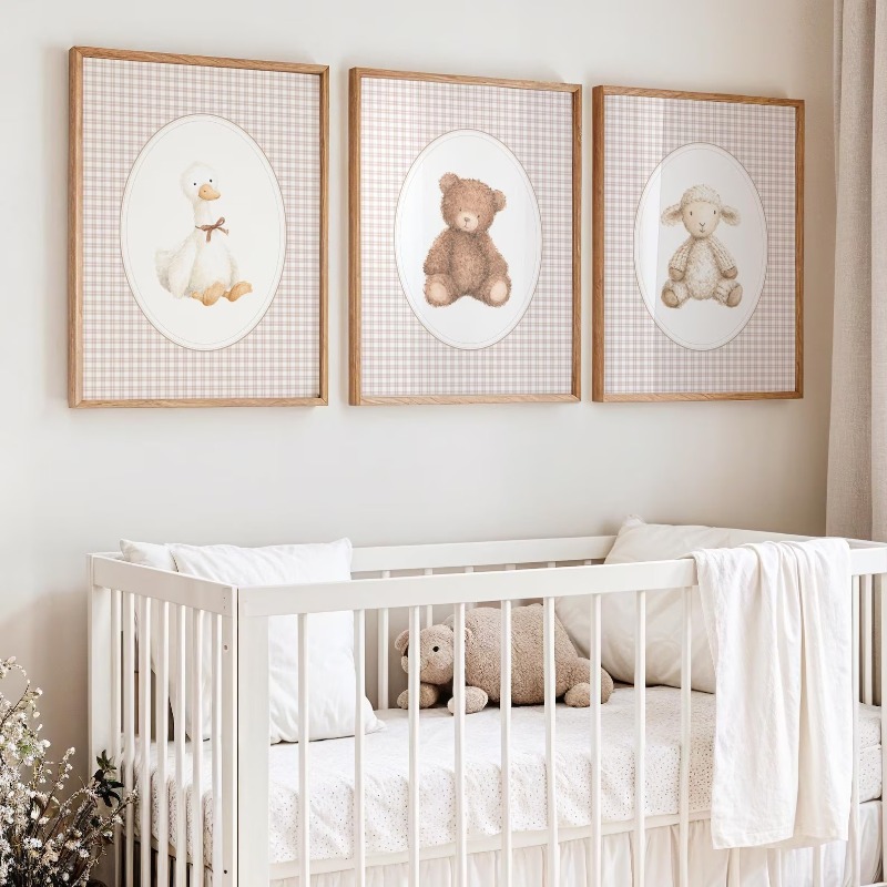 Nursery Print Set Animals, Cot - Baby Nursery Gender Neutral avaliação e preço