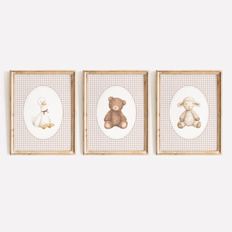 Nursery Print Set Animals, Cot - Baby Nursery Gender Neutral avaliação e preço