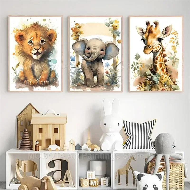 Watercolor Lion Giraffe Tiger  - Baby Nursery Ornaments avaliação e preço