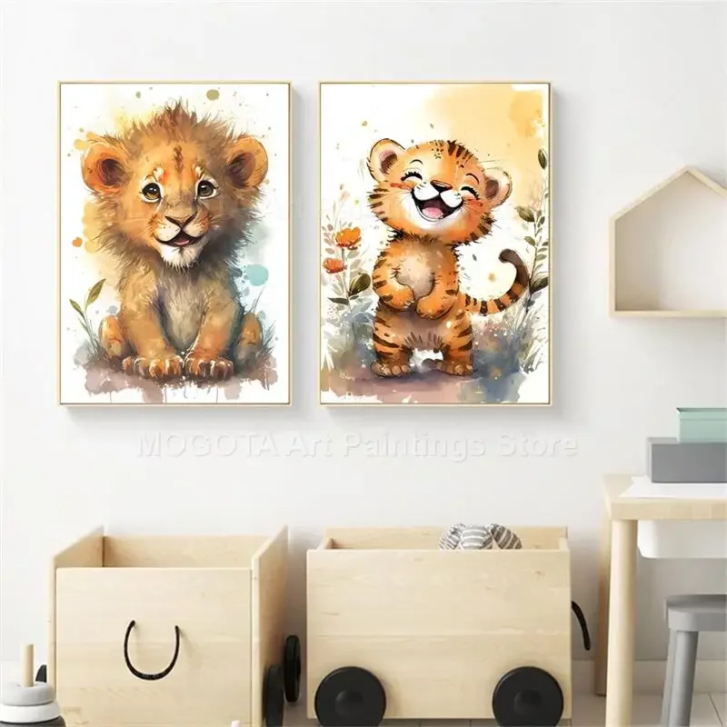 Watercolor Lion Giraffe Tiger  - Baby Nursery Ornaments avaliação e preço