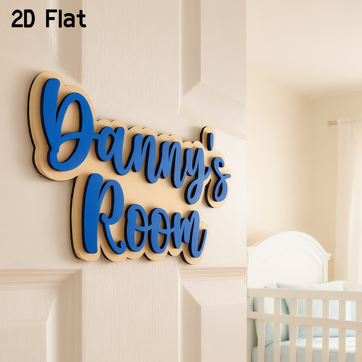 1Pc Cutom Blue Wooden Acrylic  - Baby Nursery Room avaliação e preço