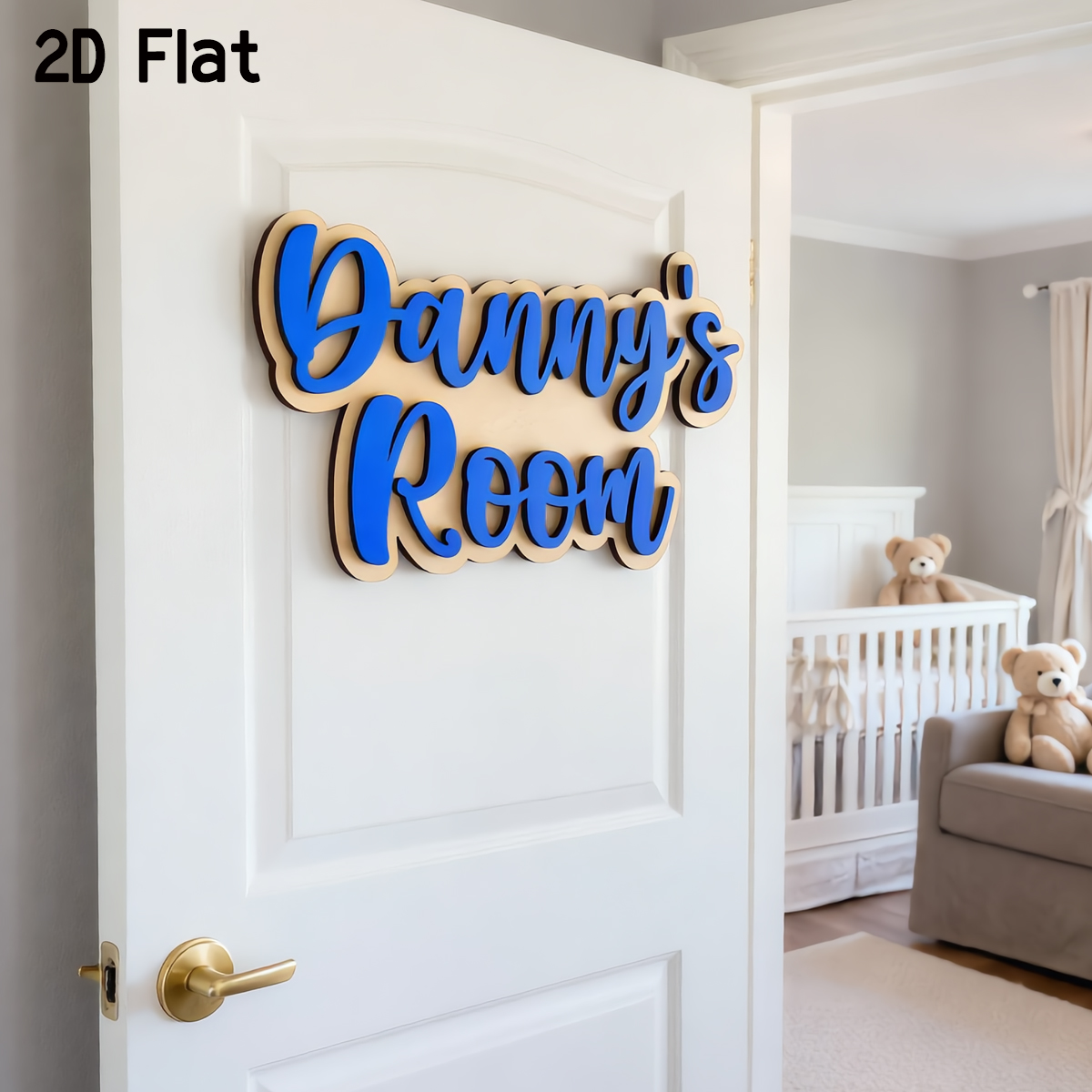 1Pc Cutom Blue Wooden Acrylic  - Baby Nursery Room avaliação e preço