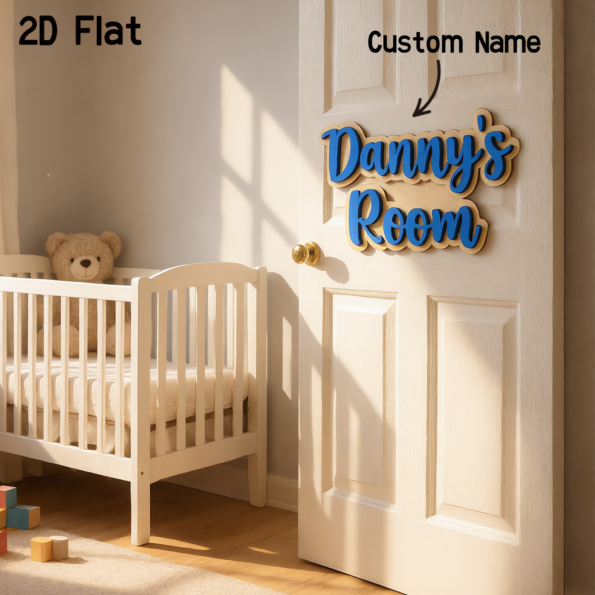 1Pc Cutom Blue Wooden Acrylic  - Baby Nursery Room avaliação e preço