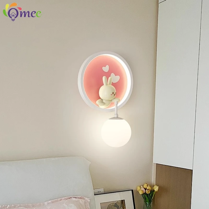 Cute Girl Wall Lamps LED Pink  - Baby Nursery Yellow Walls avaliação e preço