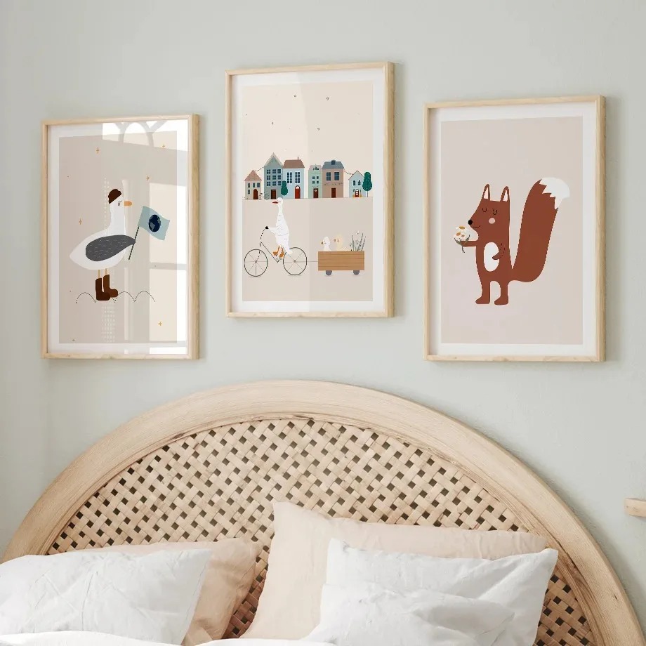 Funny Cartoon Duck Squirrel Be - Baby Nursery Animal Pictures avaliação e preço