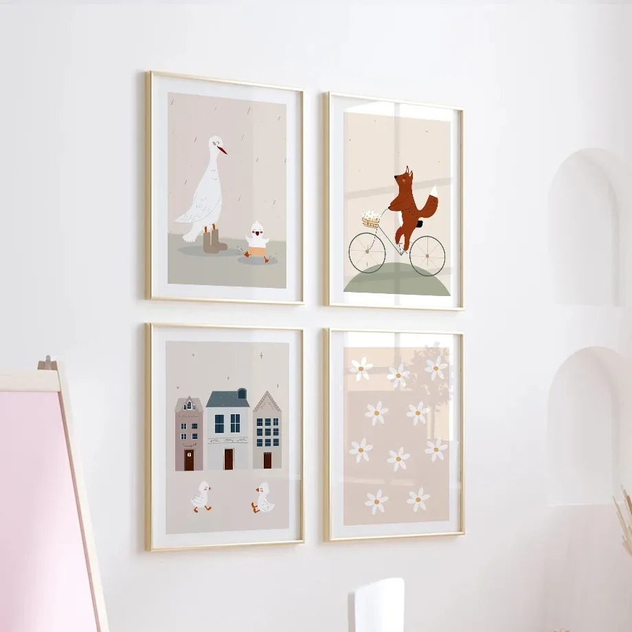 Funny Cartoon Duck Squirrel Be - Baby Nursery Animal Pictures avaliação e preço