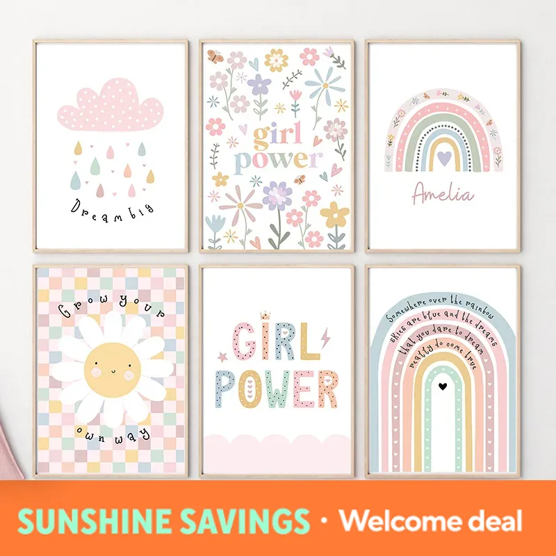 Sun Flower Rainbow Cloud Heart - Baby Nursery Room avaliação e preço