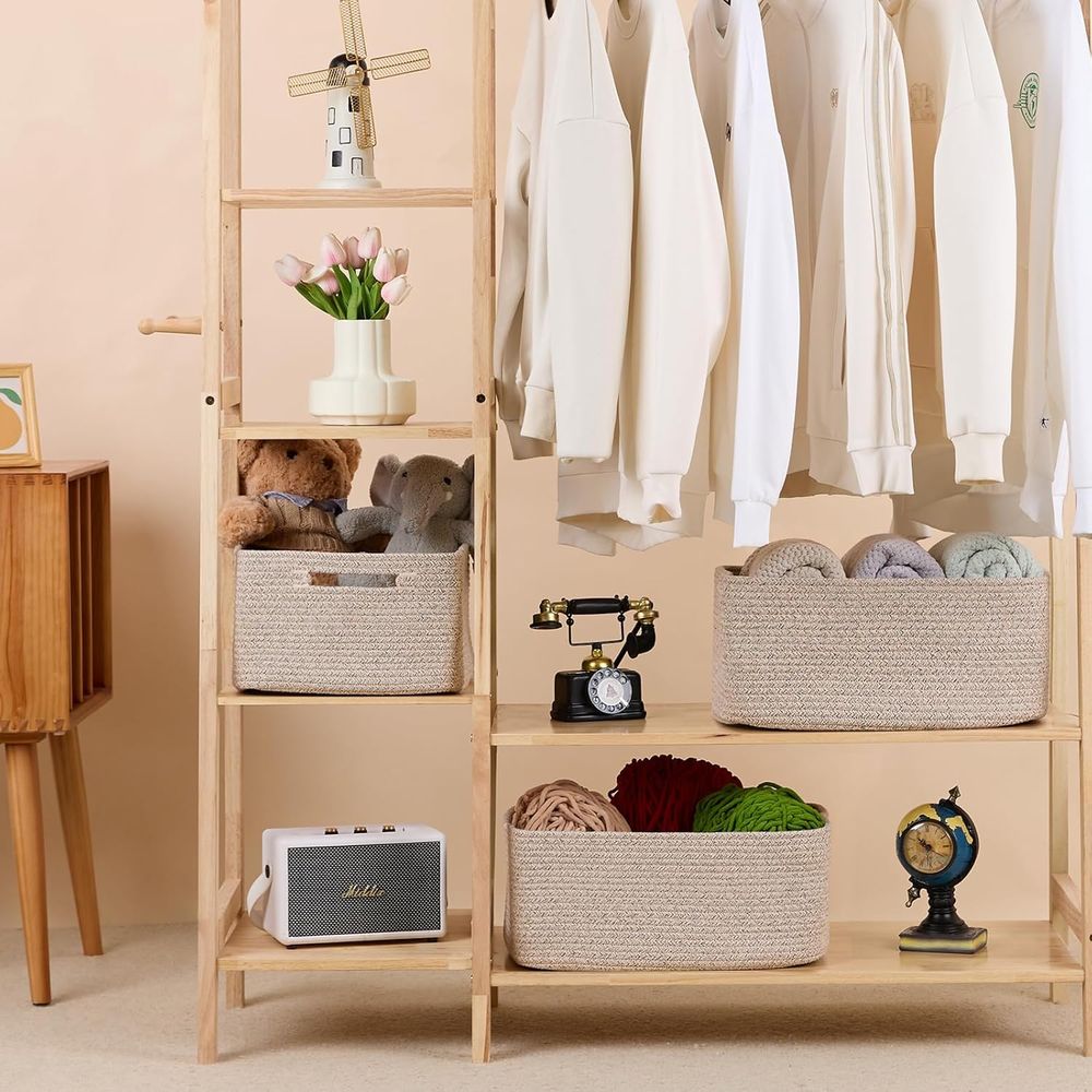 Large Storage Baskets for Orga - Baby Nursery Shelf avaliação e preço