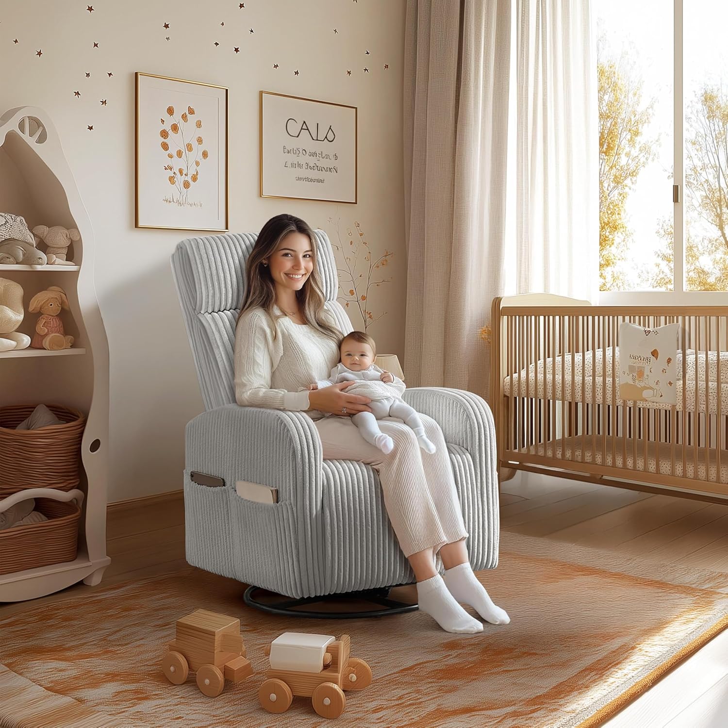 360° Swivel Glider Chair for N - Rocking Chair Nursery avaliação e preço