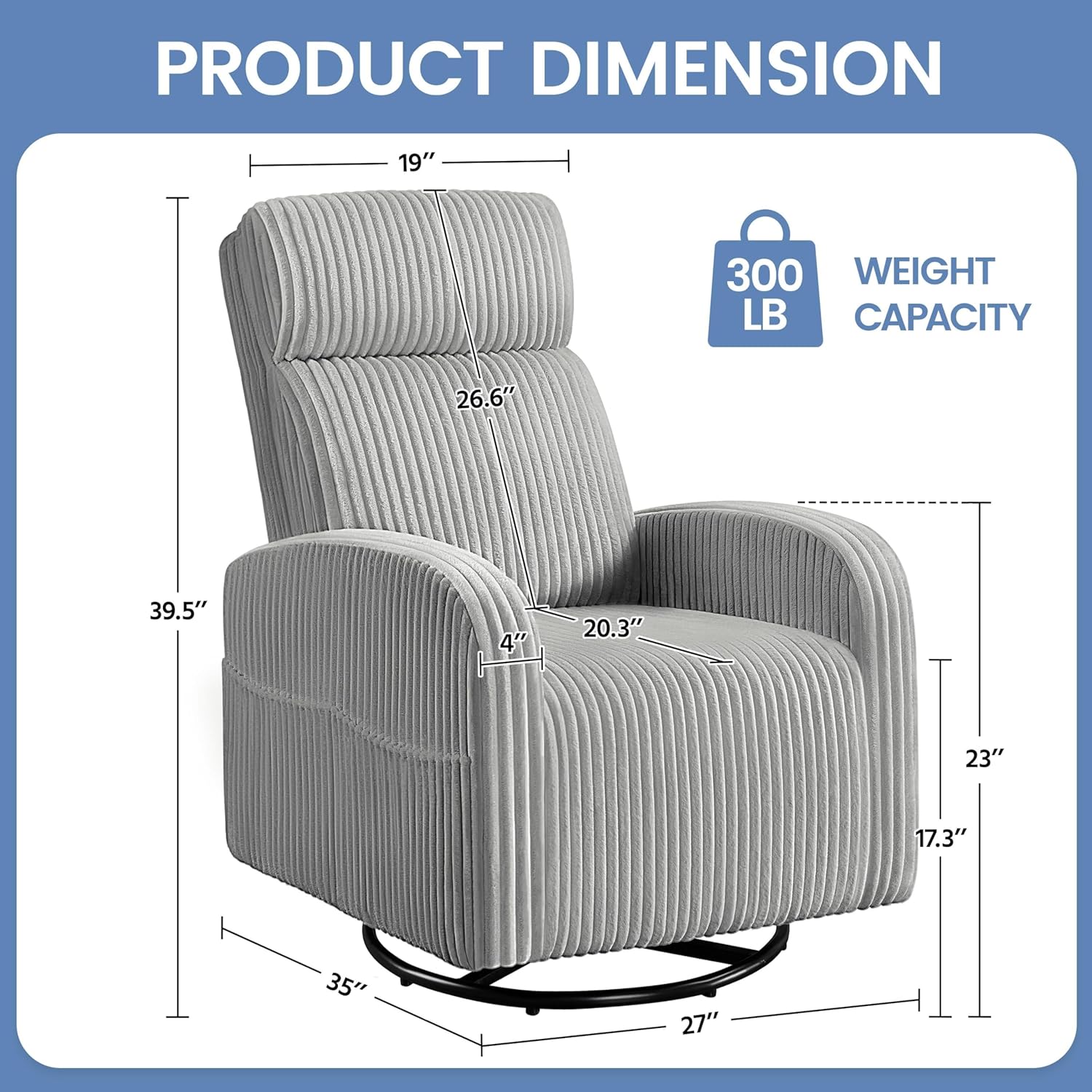 360° Swivel Glider Chair for N - Rocking Chair Nursery avaliação e preço