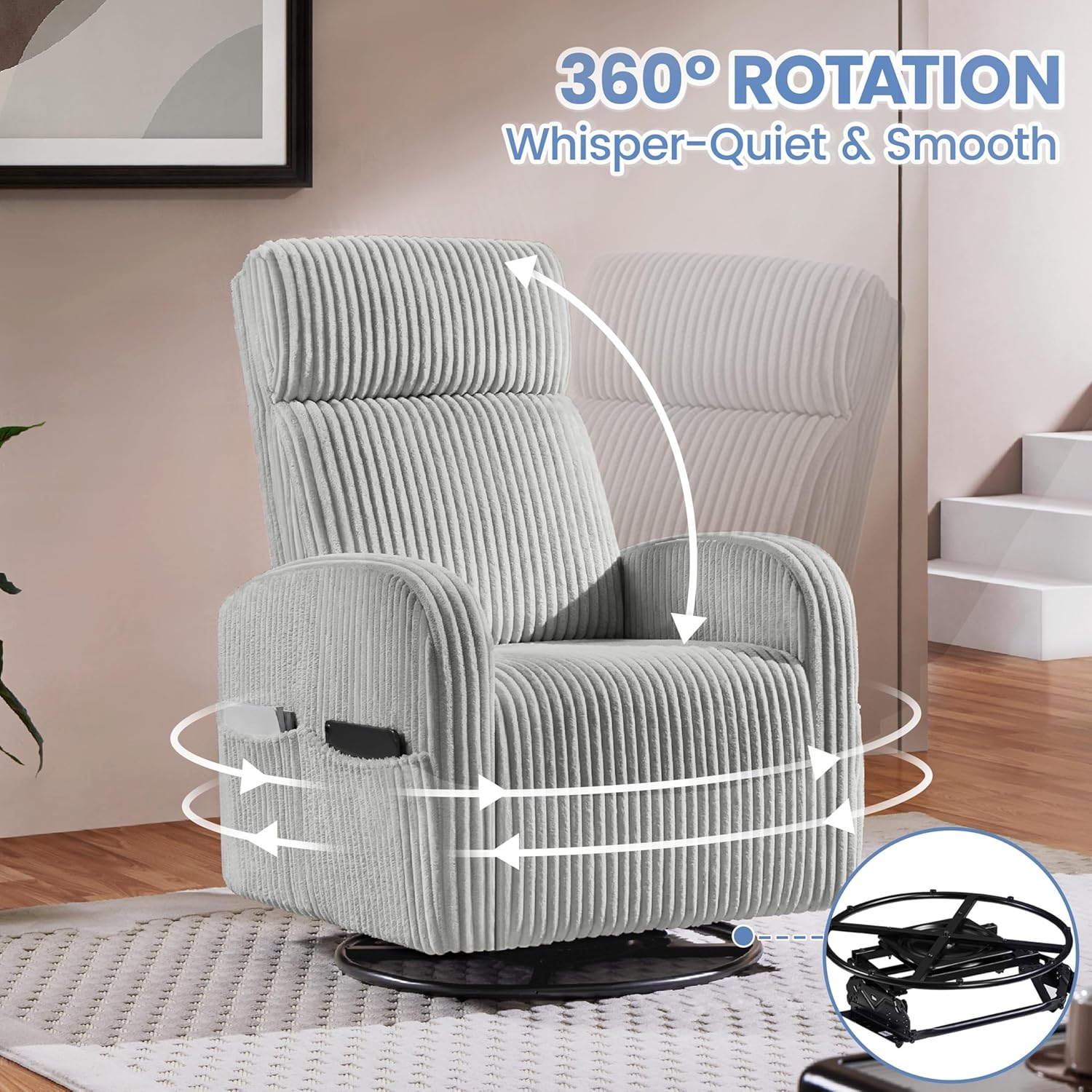 360° Swivel Glider Chair for N - Rocking Chair Nursery avaliação e preço