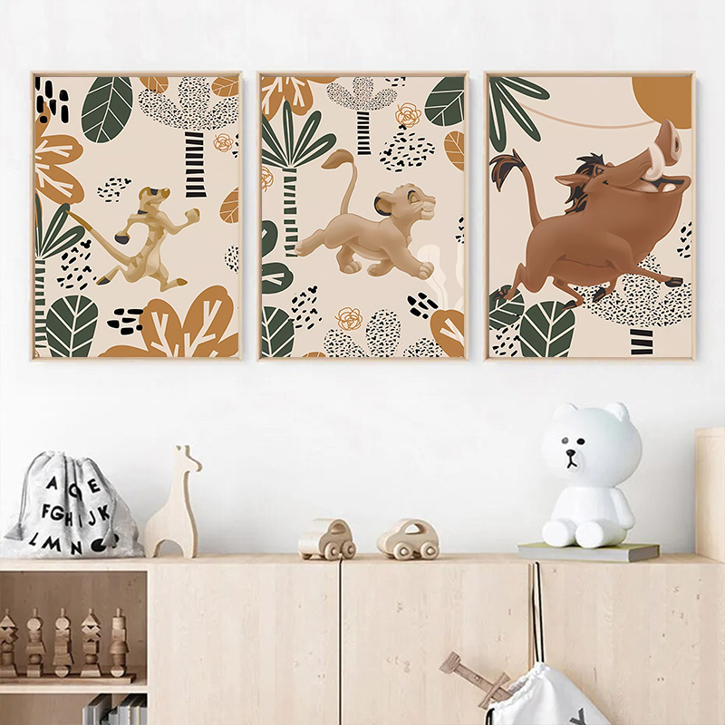 Kid Lion King Boho Posters and - Baby Nursery Animal Pictures avaliação e preço