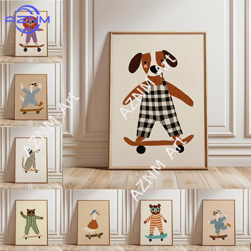 1PC Funny Animal Skateboarding - Baby Nursery Ornaments avaliação e preço