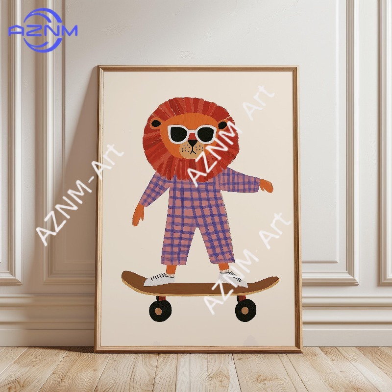 1PC Funny Animal Skateboarding - Baby Nursery Ornaments avaliação e preço