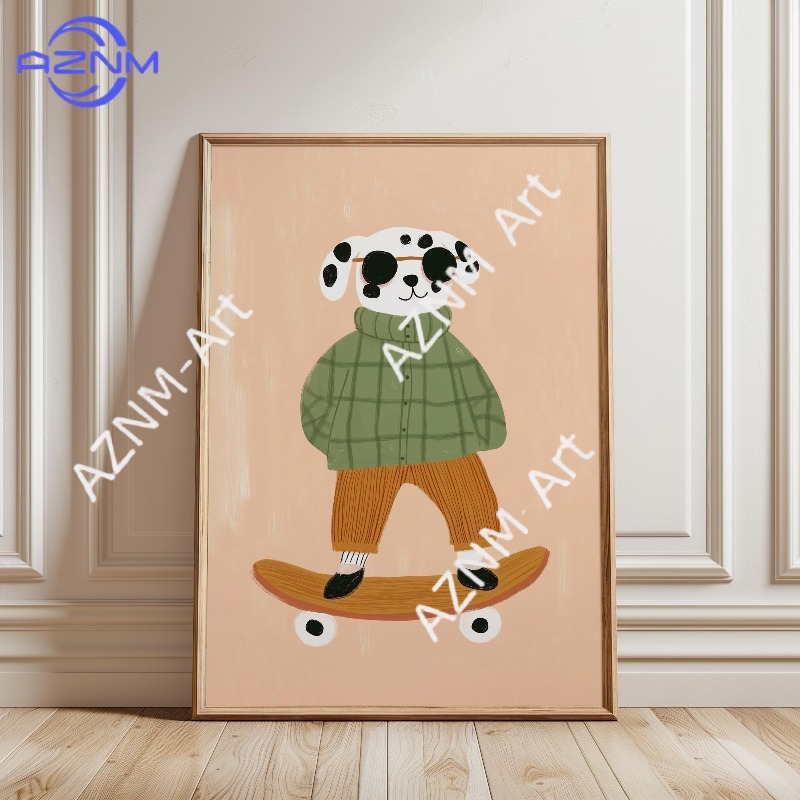 1PC Funny Animal Skateboarding - Baby Nursery Ornaments avaliação e preço