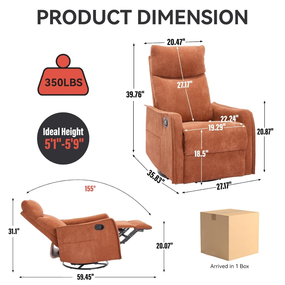 360 Swivel Rocking Recliner Ch - Rocking Chair Nursery avaliação e preço