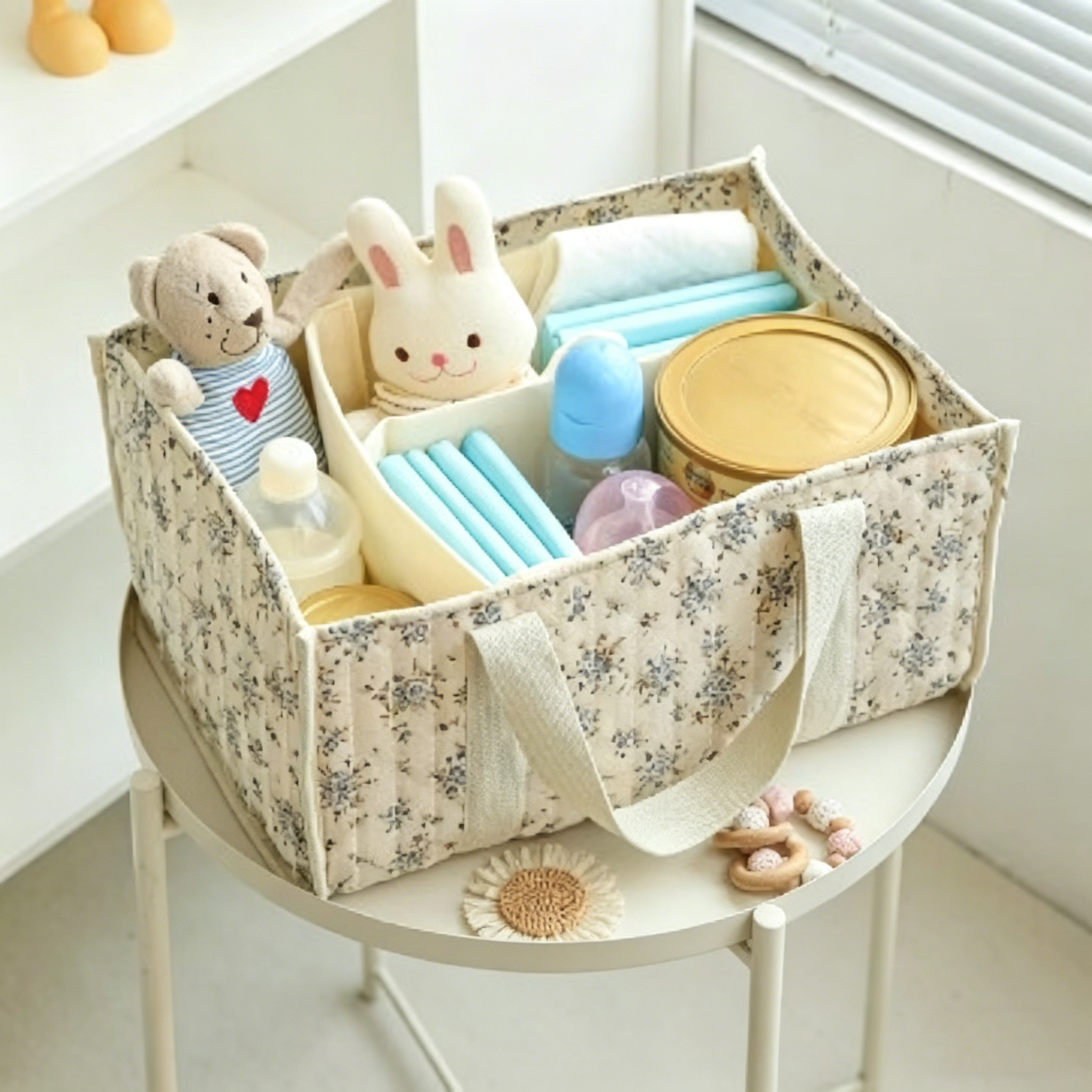 Floral Diaper Caddy Organizer, - Baby Bag Nursery avaliação e preço