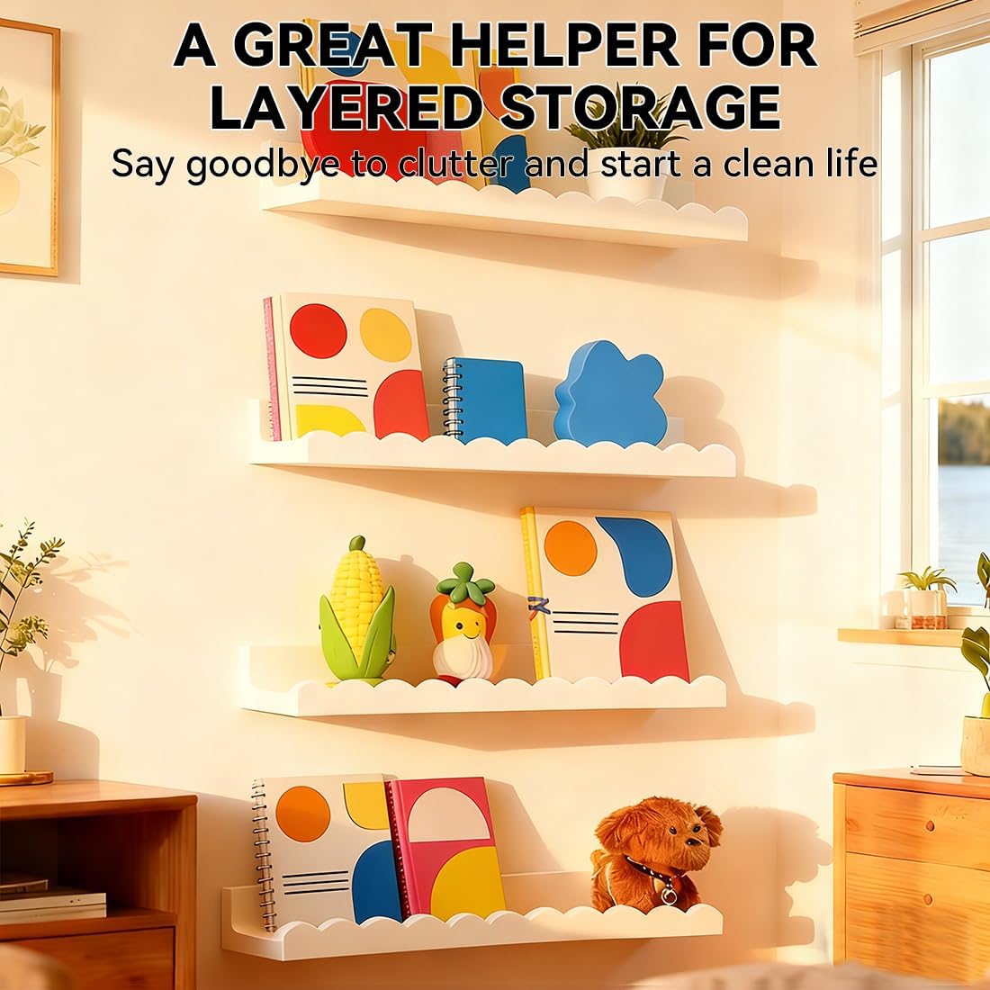 Nursery Book Shelves, Set of 4 - Baby Nursery Shelf avaliação e preço