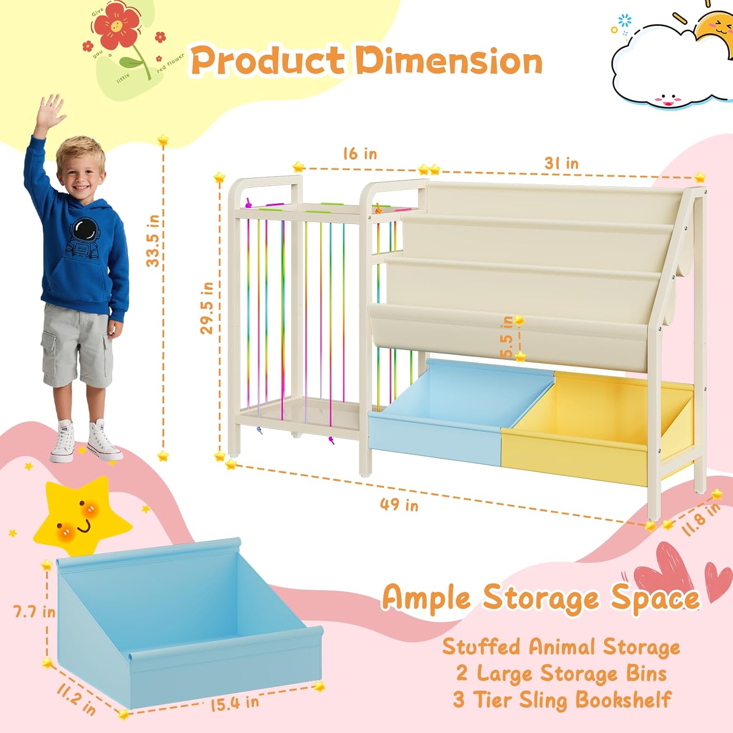 B5 Kids Bookshelf and Toy Stor - Baby Nursery Shelf avaliação e preço