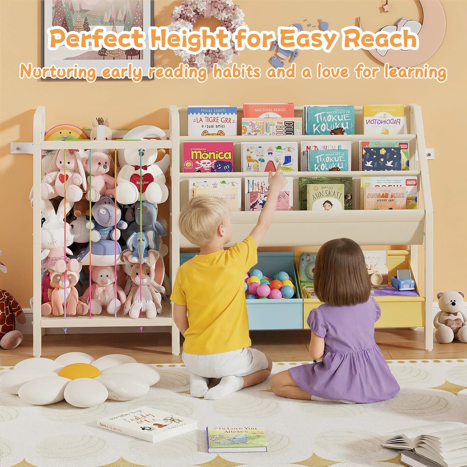 B5 Kids Bookshelf and Toy Stor - Baby Nursery Shelf avaliação e preço
