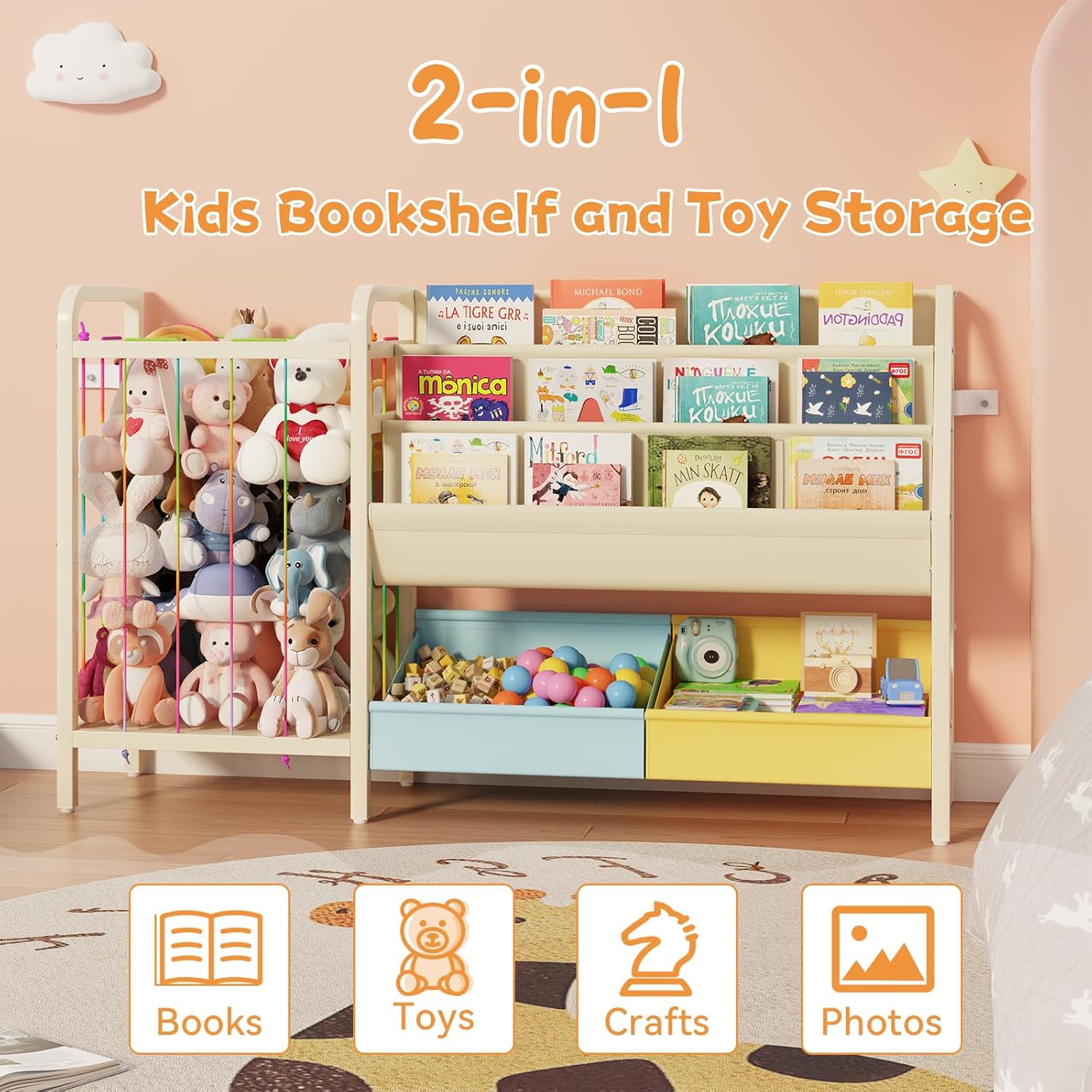 B5 Kids Bookshelf and Toy Stor - Baby Nursery Shelf avaliação e preço